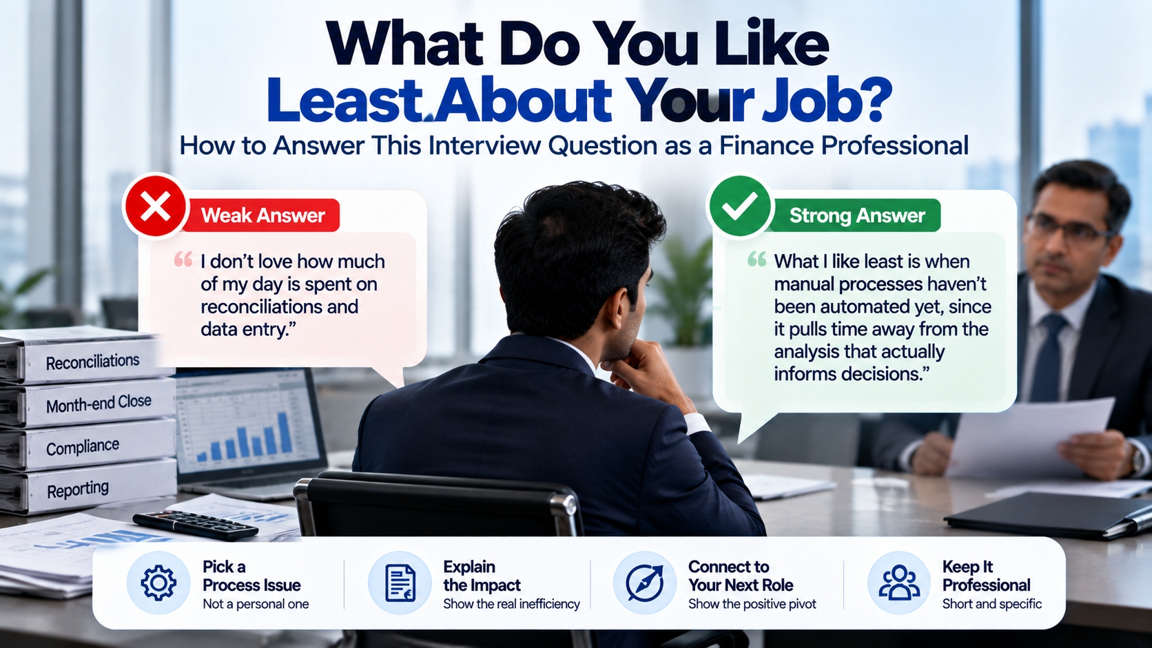 What Do You Like Least About Your Job?" — How Finance Professionals Should Answer